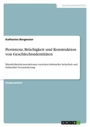 Cover von Persistenz, Brüchigkeit und Konstruktion von Geschlechtsidentitäten