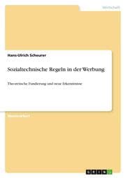 Cover von Sozialtechnische Regeln in der Werbung