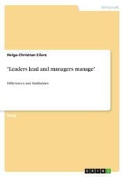 Cover von 'Leaders lead and managers manage'