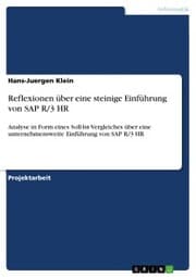 Cover von Reflexionen über eine steinige Einführung von SAP R/3 HR