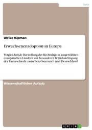 Cover von Erwachsenenadoption in Europa
