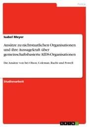 Cover von Ansätze zu nichtstaatlichen Organisationen und ihre Aussagekraft über gemeinschaftsbasierte AIDS-Organisationen