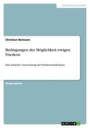 Cover von Bedingungen der Möglichkeit ewigen Friedens