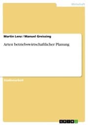 Cover von Arten betriebswirtschaftlicher Planung