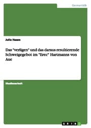 Cover von Das 'verligen' und das daraus resultierende Schweigegebot im 'Erec' Hartmanns von Aue
