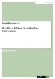 Cover von Berufliche Bildung für nachhaltige Entwicklung