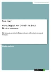 Cover von Gerechtigkeit vor Gericht im Buch Deuteronomium