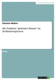 Cover von Die Funktion 'geheimer Räume' im Zivilisationsprozess