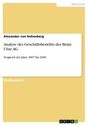 Cover von Analyse des Geschäftsberichts der Beate Uhse AG