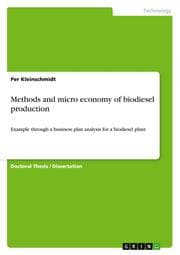 Cover von Methods and micro economy of biodiesel production