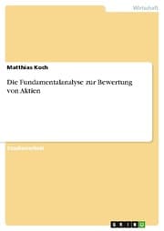 Cover von Die Fundamentalanalyse zur Bewertung von Aktien