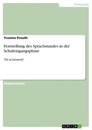 Cover von Feststellung des Sprachstandes in der Schuleingangsphase
