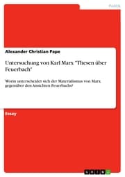 Cover von Untersuchung von Karl Marx 'Thesen über Feuerbach'