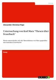 Cover von Untersuchung von Karl Marx 'Thesen über Feuerbach'