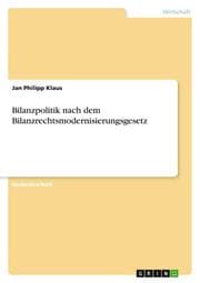 Cover von Bilanzpolitik nach dem Bilanzrechtsmodernisierungsgesetz