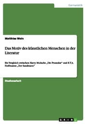 Cover von Das Motiv des künstlichen Menschen in der Literatur