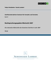 Cover von Rechtsprechungsupdate Mietrecht 2007