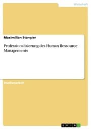 Cover von Professionalisierung des Human Ressource Managements
