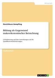 Cover von Bildung als Gegenstand makroökonomischer Betrachtung
