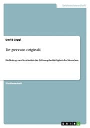 Cover von De peccatum originale