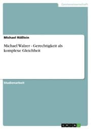 Cover von Michael Walzer - Gerechtigkeit als komplexe Gleichheit