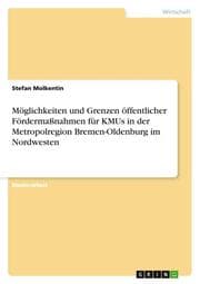 Cover von Möglichkeiten und Grenzen öffentlicher Fördermaßnahmen für KMUs in der Metropolregion Bremen-Oldenburg im Nordwesten