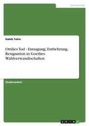 Cover von Ottilies Tod - Entsagung, Entbehrung, Resignation in Goethes Wahlverwandtschaften
