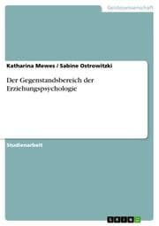 Cover von Der Gegenstandsbereich der Erziehungspsychologie