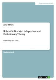 Cover von Robert N.Brandon: Adaptation and Evolutionary Theory
