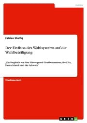 Cover von Der Einfluss des Wahlsystems auf die Wahlbeteiligung