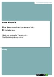 Cover von Der Kommunitarismus und der Relativismus