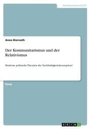 Cover von Der Kommunitarismus und der Relativismus