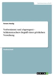 Cover von Vorbestimmt und abgesegnet - Schleiermachers Begriff einer göttlichen Vorsehung