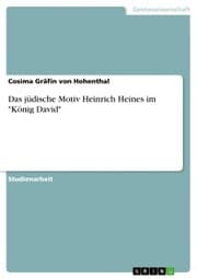 Cover von Das jüdische Motiv Heinrich Heines im 'König David'