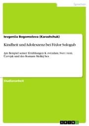 Cover von Kindheit und Adoleszenz bei Fëdor Sologub