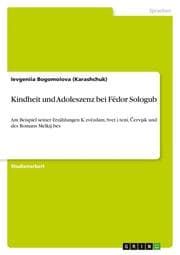 Cover von Kindheit und Adoleszenz bei Fedor Sologub