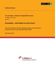 Cover von Kurzarbeit - eine Brücke aus der Krise?