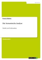 Cover von Die Semantische Analyse