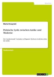 Cover von Polnische Lyrik zwischen Antike und Moderne