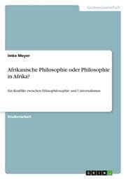 Cover von Afrikanische Philosophie oder Philosophie in Afrika?