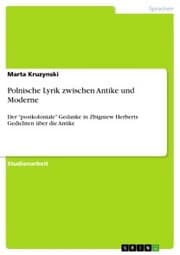 Cover von Polnische Lyrik zwischen Antike und Moderne