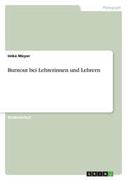 Cover von Burnout bei Lehrerinnen und Lehrern