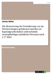Cover von Die Besteuerung der Veräußerung von im Privatvermögen gehaltenen Anteilen an Kapitalgesellschaften unbeschränkt steuerpflichtiger natürlicher Personen nach § 17 EStG