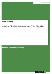 Cover von Analyse 'Psalm Salomos' aus 'Die Physiker
