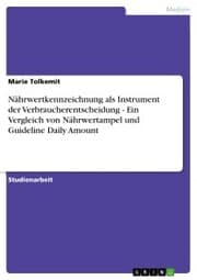 Cover von Nährwertkennzeichnung als Instrument der Verbraucherentscheidung - Ein Vergleich von Nährwertampel und Guideline Daily Amount
