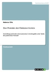 Cover von Das Postulat der Existenz Gottes