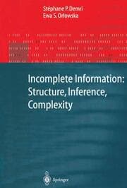 Cover von Incomplete Information: Structure, Inference, Complexity