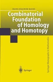 Cover von Combinatorial Foundation of Homology and Homotopy
