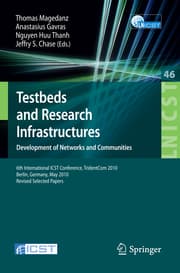 Cover von Testbeds and Research Infrastructures, Development of Networks and Communities