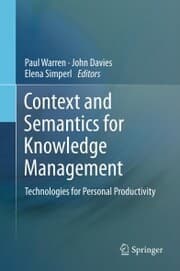 Cover von Context and Semantics for Knowledge Management